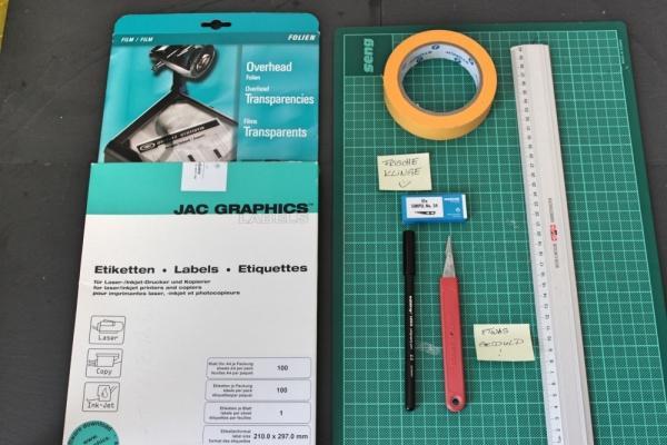 Material für Schablone schneiden