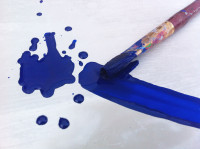 Selbst hergestellte Acrylfarbe aus Farbpigmenten (künstlich) Farbpigment, blau, Tipps, Anleitung, selber machen, Diy, Vintage, Farben, Möbel gestalten, Upcycling, Redesign,
